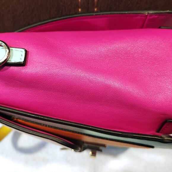 Betsey Johnson Charmed I'm Sure Color Block Satchel - EUC - Picture 8 of 14